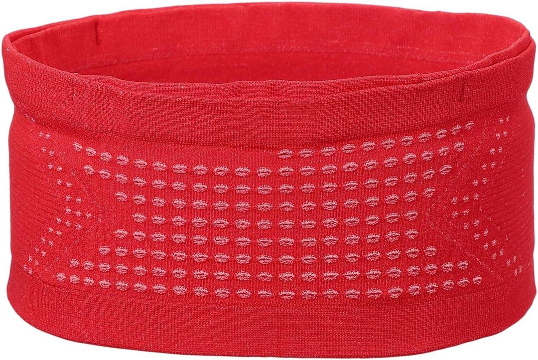 Slim Running Belt, Running Fanny Pack Phone Holder for Women Men Waist Bag Moisture Wicking Storage Belts Bag- Fitting for (Storage Phone-Travel- Sports- Hiking) Red & S