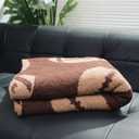 Cozy Football Throw Blanket, Lightweight Soft Sports Bedding for Adults Warm Plush Reversible Rugby Game Blanket Great Holiday Throw Blanket for Bed Sofa, Dark Brown, 51x63 inches