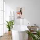 Black and White Posters Funky Funny Bathroom Wall Art After The Disco Party Prints Painting Preppy Bar Wall Decor for Teen Girl Toilet Bathroom8x12inch Woodframed