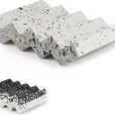 Zig Zag Terrazzo Stone Soap Dish for Bathroom Sink - Concrete Soap Saver for Bar Soap Holder for Shower - Sponge Holder - Self Draining Soap Dish Holder - Kitchen Soap Tray (White)