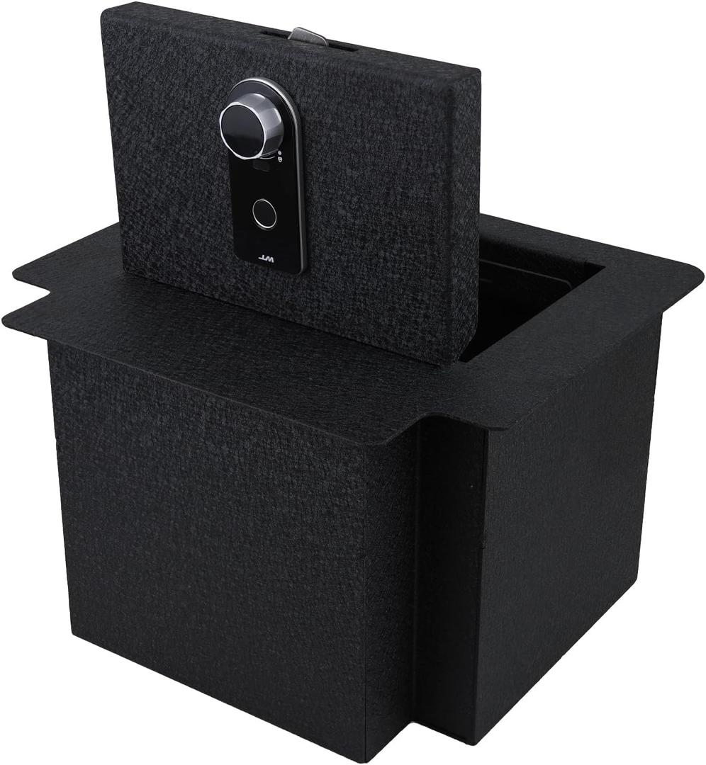 Center Console Gun Safe - Console Gun Vault Compatible with Chevrolet Suburban/Tahoe 2021-2026, for GMC Yukon 2021-2026, High Security Armrest Lock Box with Fingerprint Lock with Backup Key