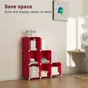 UNKU Cube Storage Organizer, 6 Cube Closet Organizer Storage Shelves, DIY Stackable Bookcase, Clothes Organizer Shelf for Closet, Bedroom, Living Room, Cabinet, Home, Office, Red