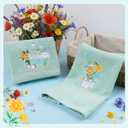 2 Pcs Hummingbird Hand Towels for Bathroom Decorative Fancy Bathroom Towels Embroidered 100% Cotton Spring Bath Towel 13.4x29 Inch for Home Kitchen Dcor (Blue, Hummingbird)