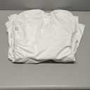 Memoriesea Women's Square Neck Long Sleeve Pleated Skirt Cocktail Party Club Mini Dress White, XL