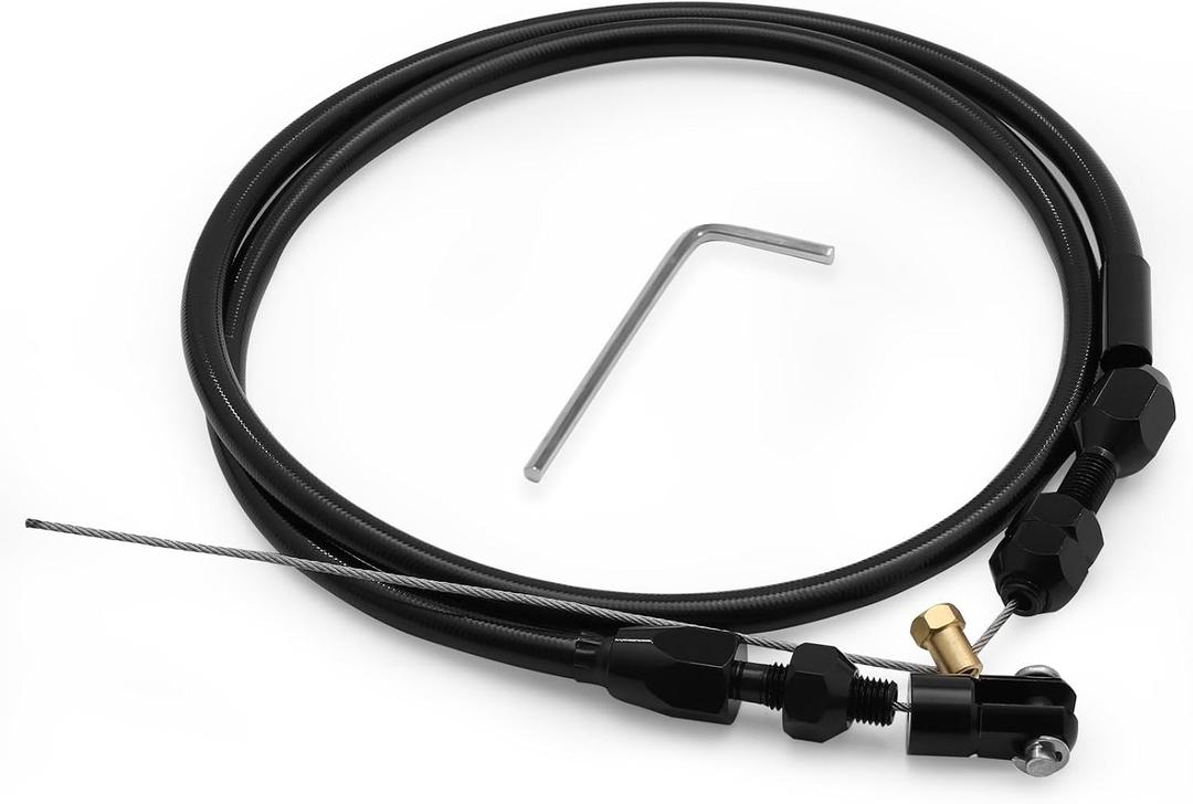 36-Inch LS Throttle Cable, Compatible with Chevrolet LS1 Engine 1997-2007, 4.8L 5.3L 5.7L 6.0L, LS Swap Fuel Line Kit.Stainless steel braided cable (Black)