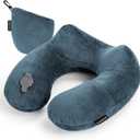 Rewondah Inflatable Travel Pillow for Sleeping Airplane - Inflatable Neck Pillow for Traveling on Plane with Washable Cover, Blow up Neck Travel Pillow for Airplanes, Cars - Portable and Comfortable (Green)