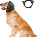 Triangle-Design Dog Ear Covers  Upgraded Water-Resistant Ear Protection for Dog Bathing, Grooming & Swimming, Adjustable Reusable Wrap for Noise & Blow-Dry Relief (Grey, M)