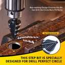 3 Sizes M2 Step Drill Bit for Steel Sheet, 7/8", 1-1/8", 1-3/8" HSS Multi Size Hole Stepped Up Unibit Home Tools