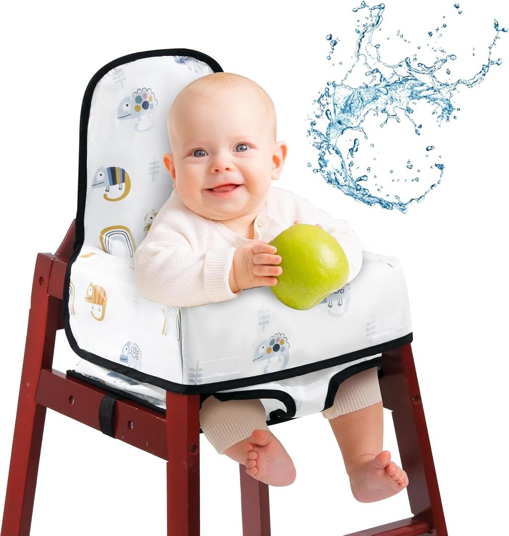 BALAPET Resuable 100% Waterproof High Chair Cover with Back Support for Restaurant, Baby Chair Protector Cover for Wooden or Restaurant High Chair, Protect Against Messy Meals and Dirty