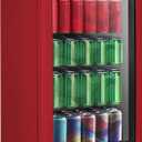 Frigidaire Retro Compact Refrigerator with Glass Door, 3.2 cu ft Countertop Fridge, Rounded Corners, Premium, for Office, Bedroom, Dorm Room, Cabin (Red)