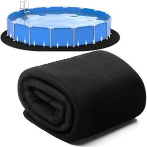 Tinideya Oval Pool Liner Pad Strong Durable Puncture Resistant Floor Mat Polyester Geotextile Above Ground Pool Accessories Delicate Floor Pad for Swimming Pools Bath, Black (15 x 30 ft)
