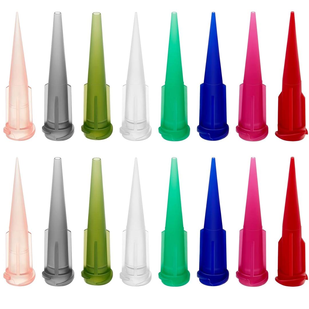 160 Pieces 8 Size Plastic Tapered Pinhead Blunt Syringe Tips Adhesive Dispensing Plastic Glue Tips for Oil or Glue Applicator