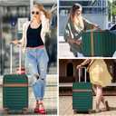 Kono Medium Sized Checked Luggage, 24 Inch Expandable with Spinner Wheels, TSA Lock, ABS + PC Lightweight Travel Suitcase with Larger Capacity and Lighter Weight, Green