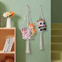 Hanging Baskets for Fruit and Vegetable Storage 3-Tier, Boho Wall Hammock for Produce Organizing, Macrame Bohemian Decor for Kitchen, Bedroom, Indoor Plants (A-Metal Rings-1 Tier+String Bag)