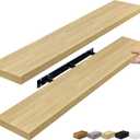 Sorbus Floating Shelves for Wall Storage (48 Inch, 2 Pack, Maple Wood)