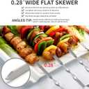 Skewers - 17" Kabob Skewers for Grilling, Metal Sticks for Kabobs Stainless Steel Flat Long Shish Kebab Reusable Grill BBQ Barbecue Sticks for Meat Chicken Vegetable, 12 Pack Bonus 14 Inch