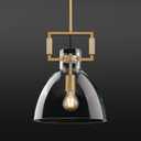 Mondern Large Gold Kitchen Island Pendant Light, 10 '' W 1-Light Glass and Brass Island Pendant Lights,Dome Pendant Light, for Kitchen,Dining Room,Bathroom,Bar