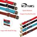 Dog Collar Polyester Cotton Webbing with Neoprene Inner Quick Release Bronze-Colored Buckle for Small Dogs (Blue, S)