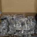 50 Pack Full Overlay Soft Close Concealed Frameless Cabinet Hinges, Satin Nickel, 105, Stop at Will 45-105 Degree, Self Closing, 3D Adjustment, Clip On, Stainless Steel for Cupboard Kitchen
