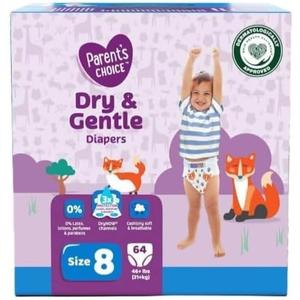 Parent's_Choice Dry & Gentle Diapers, Daytime Diapers Size 8, 64 Count
