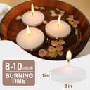 48 Pack White Floating Candles 3 inch Unscented Floating Candles for Centerpieces 8 Hours Long Burn Time-3 Floating Candle Bulk for Wedding Cylinder Vases
