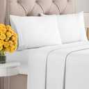 Cal King Size 4 Piece Sheet Set - Extra Soft, Breathable and Cooling Sheets - Hotel Luxury Bed Sheets for Women & Men - Deep Pockets, Easy-Fit & Wrinkle-Free Sheets - Bright White Oeko-Tex Bed Sheets