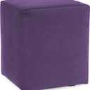 Howard Elliott Replacement Slipcover Exclusively Made for Howard Elliott Universal Cube Ottoman, 100% Polyurethane Fabric (Ottoman Not Included), Bella Eggplant, 18"D x 18"W x 20"H