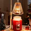 Marycele Candle Warmer Lamp with Timer for Yankee Candles, Adjustable Height Wax Melt Warmer, Birthday Gifts for Mom Women Sister, Vintage Amber Glass Lamp, Thanksgiving Decorations for Home Decor