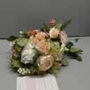 Ling's Moment Blush Pink Wedding Bouquets for Bride, Blush and Cream Bridal Bouquets for Bride, 15 Inch Free Form Artificial Wedding Flower Bouquet