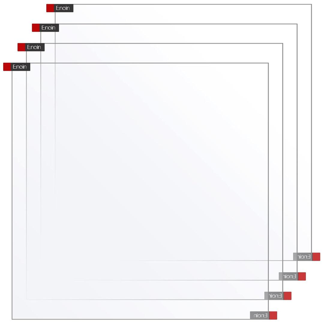 Enoin 4pcs 12x12 Inch Clear Acrylic/Plexiglass Sheet 0.060" 1/16 Inch Thick, Plastic Sheet Transparent Board Panel for Glass, DIY Project,Picture Frame, Paintings, Art Craft