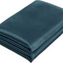 Homiest Deep Sea Blue Satin Flat Sheet - King Size, Luxury & Ultra Soft Bed Sheet