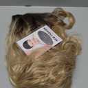 Fencca Ombre Blonde Long Curly Wigs for Women Heat Synthetic Curly Hair Wavy Full Wig Middle Part Natural Looking Wig (Blonde(with scalp))