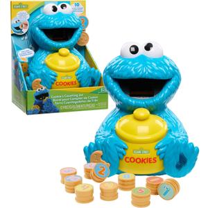 Sesame Street Cookie's Counting Jar, 12-Pieces, 20+ Phrases and Sounds, Learning and Education, Kids Toys for Ages 2 Up by Just Play