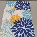 Dark Blue and Light Green Floral Pillow Covers 16x16 Set of 2 Outdoor Pillows Covers Waterproof Summer Pillowcovers Polyester Cushion Case Decor for Couch Patio Funiture Garden Porch 01T16