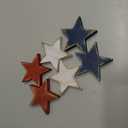 COCHIE 4th of July Decorations Wooden Star Set of 6, Labor Day Decor, Patriotic Memorial Day Tiered Tray Decor, Red White and Blue Veterans Day Decorations for Home Office Table Shelf (Retro Solid)