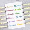 WRITECH Arts Sign Brush Pen Brush Tip Marker Felt Tip Water Based Ink Color Pens 12 Assorted Vintage Colors Great for Lettering Journaling Calligraphy (Vintage)