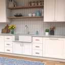 Hickory Hardware 1 Pack Solid Core Kitchen Cabinet Pulls, Luxury Cabinet Handles, Hardware for Doors & Dresser Drawers, 12 Inch Hole Center, Satin Nickel, Bridges Collection