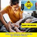 9 x 2-Pack Baby On Board Sign Stickers - Cute & Essential Baby Gift - Bright Yellow, Safety Signs for Car, Truck, Van, Bumper - 5"x5" (Quiet baby-G)