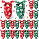 HunnmingRe 20 Pcs Christmas Dog Bandanas Bulk Snowflake Bandanas for Xnas Kerchief Set Bibs Triangle Dog Cat Scarf for Small Medium Large Pet Decoration(Cute Color, Snowflake Pattern)