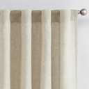 jinchan Linen Curtains with Privacy Lining 108 inch Extra Long Lined Curtains for Living Room Bedroom Light Filtering Oatmeal Drapes Neutral Farmhouse Cottage Home Office Rod Pocket Back Tab 2 Panels