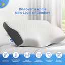 Derila Cervical Queen Size Pillow for Sleeping - Support Pillow for Side, Back, Stomach Sleepers - Contour Best Bed Pillows for Sleeping (1 Pillow | White)