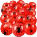 18 Pack Christmas Spider Inflatable Beach Balls for Kids 12 Inch Red Spider Web Themed Party Favor Gifts Bulk for Birthday Swimming Pool Beach Xmas Class Party Supplies Decorations