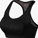 Match Racerback Sports Bras for Women – Padded Seamless Strappy Workout Tops for Yoga Gym Running Fitness Sports Bras, Pack of 2, Black, Medium
