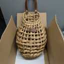 Woven Front Door Basket Water Hyacinth Wall Hanging Basket Decorative Boho Mounted Organizer for Dried Flower Plants Storage Basket for Garden, Home, and Farmhouse Décor (B_Hyacinth)