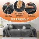 HAOMAIJIA Faux Fur Sofa Covers Couch Covers for 3 Cushion Couch Sofa Pet Friendly Soft Non Slip Couch Cover for Dogs Washable Sectional Couch Covers L Shape Furniture Protector (Grey, 91"x134")