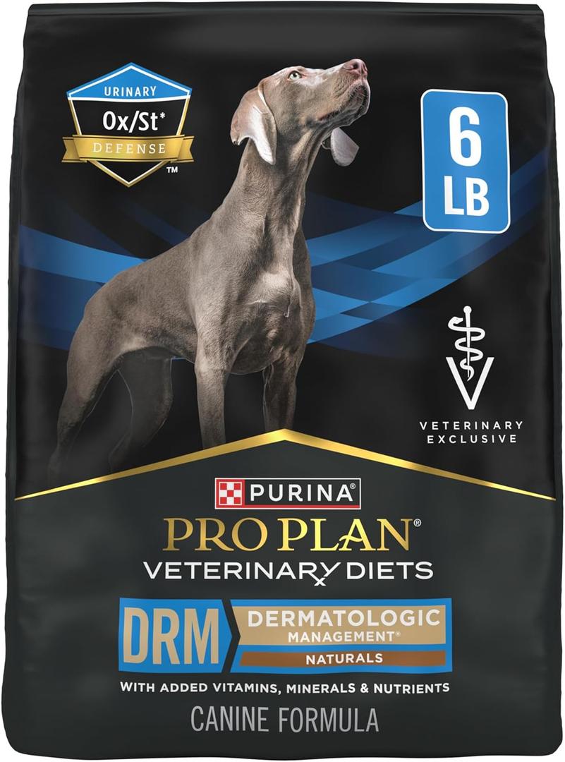 Pro Plan Veterinary Diets Purina DRM Dermatologic Management Naturals W Vitamins Dry Dog Food - 6 lb. Bag, Best By: 07/2026