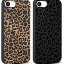 2 Pack for iPhone 16E 6.1'' Cheetah Print Cases, Cute Luxury Leopard Print Pattern Design Cases for Women Men Girls, Fashion Retro Shockproof Anti Scratch Protection Silicone Soft TPU Cover