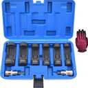 Suspension Strut Socket Tool, Strut Nut Socket 16mm 18mm 19mm 21mm 22mm 24mm with 12 Point 1/2" Drive, Suspension Spreader Set 8pc Shock Absorber Tool