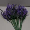 12 Bundles Artificial Lavender Outdoor Flowers Fake Plastic Purple Flower Outside UV Resistant for Home Kitchen Wedding Indoor Outdoor Decor
