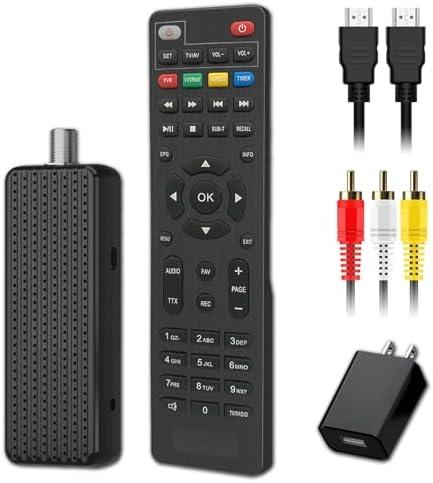Mini Digital Converter Box for TV,1080P Digital TV Tuner Box with HDMI Output, 3RCA Output, Recording and Playback, USB Multimedia Player, ATSC Tuner, 2in1 Remote Control Included